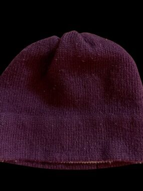 Plum Knit Beanie - Cozy Ribbed Winter Hat